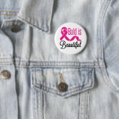 Bald ist eine schöne Brustkrebs Überlebenschance B Button (Beispiel)