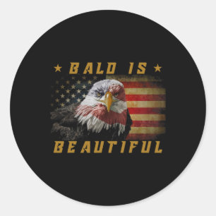 Bald ist schön 4. Juli Unabhängigkeitstag USA Runder Aufkleber