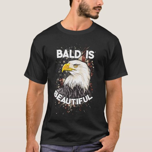 Bald ist schön Bald Eagle Patriotic American T-Shirt (Vorderseite)