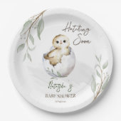 Bald kleine Vogelfederdusche Pappteller (Vorderseite)