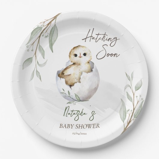 Bald kleine Vogelfederdusche Pappteller (Vorderseite)