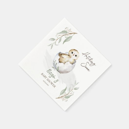 Bald kleine Vogelfederdusche Serviette (Ecke)