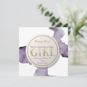 Bald kommen Baby-BlumenAquarell Einladung (Stehend Vorderseite)