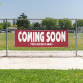 Bald kommen Geschäfts-Öffnungs-Zeichen-Fahne Banner (Insitu)