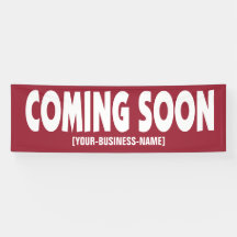 Bald kommen Geschäfts-Öffnungs-Zeichen-Fahne