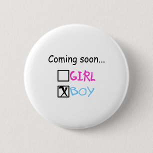 Bald kommen… (Junge) Button