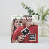 Bald kommen Social Media Couple Ultrasound Ankündigung (Stehend Vorderseite)