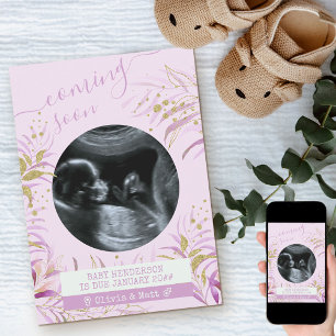 Bald kommt das UltraschallFoto Pink Gold Foliage Ankündigung