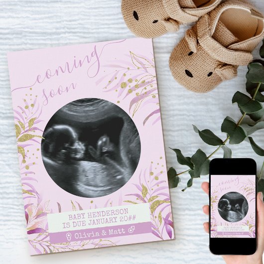 Bald kommt das UltraschallFoto Pink Gold Foliage Ankündigung