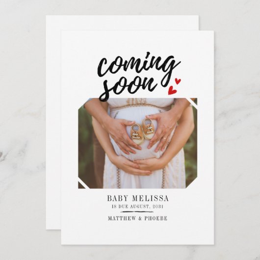 Bald kommt die Baby Girl Pregnancy Ankündigung (Vorne/Hinten)