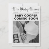 Bald kommt die Funny Newspaper Pregnancy Ankündigung (Vorderseite)