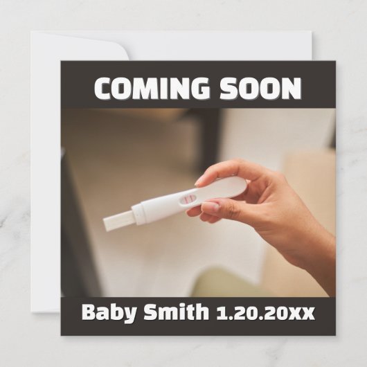 Bald kommt die positive Testschwangerschaft der so Ankündigung (Vorderseite)