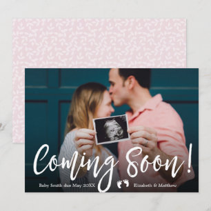 Bald kommt die Schwangerschaftsankündigungskarte d Einladung