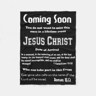 Bald kommt Flyer Rückkehr von Jesus einmal in eine Fleecedecke