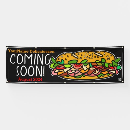 Bald kommt Grand Opening Sandwich Shop Business Banner (Horizontal)