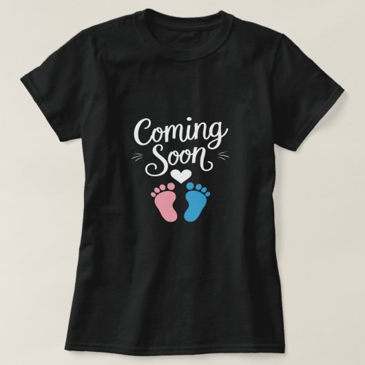 Bald kommt T - Shirt für die Ankündigung von Baby (Design vorne)