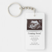 Bald kommt Ultrasound Foto Baby Ankündigung Schlüsselanhänger (Vorderseite)