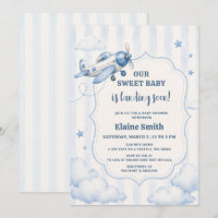 Bald Landung Blaues Jungen Flugzeug Babyparty