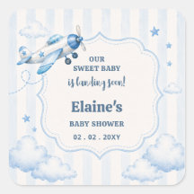 Bald Landung Blaues Jungen Flugzeug Babyparty