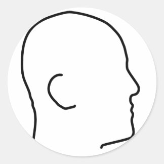 Bald Man (oder Frau) Runder Aufkleber