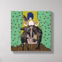 Bald Men ~ 10x10.75 dick gezogene Canvas