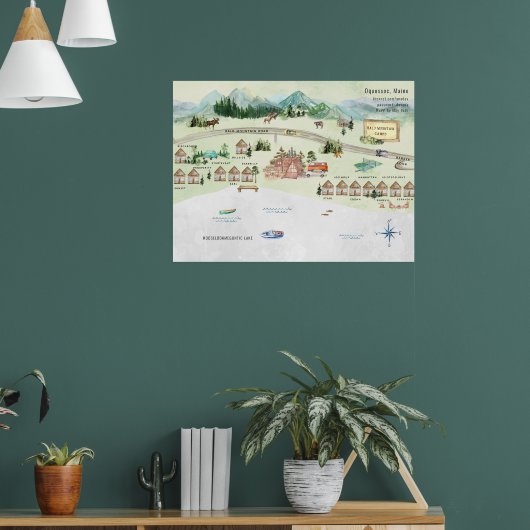 Bald Mountain Camps | Reiseroute Karte Poster (Wohnzimmer 1)
