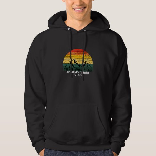 Bald Mountain Utah Retro Vintag Hoodie (Vorderseite)