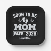 Bald Mutter 2026 Schwangerschaftsankündigung wird  Pappteller (Vorderseite)