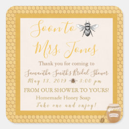 Bald nach Beenden - Gastgeschenk Hochzeiten-Etiket Quadratischer Aufkleber