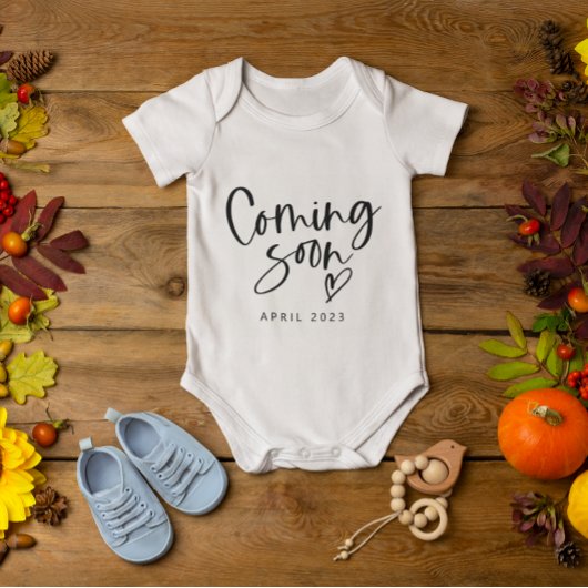 Bald neue Baby Ankündigung Unisex Baby Strampler