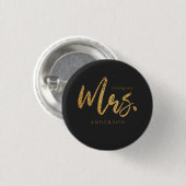 Bald oder in Zukunft Frau Wedding Gold Glitzer Button (Vorne & Hinten)