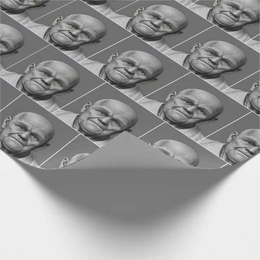 Bald Old Man on Gray Geschenkpapier (Ecke)
