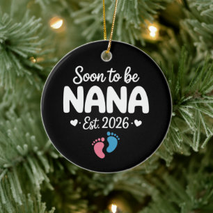 Bald Oma 2026 Lustige Schwangerschaftsankündigung Keramik Ornament