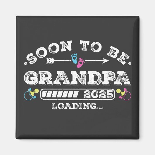 Bald Opa 2025 Loading Square Magnet (Vorne)