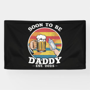 Bald Papa 2025 Erster Papa 2025 Retro Banner