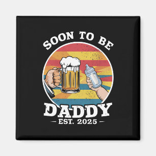 Bald Papa 2025 Erster Papa 2025 Retro Magnet