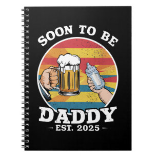 Bald Papa 2025 Erster Papa 2025 Retro Notizblock