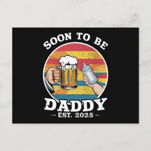 Bald Papa 2025 Erster Papa 2025 Retro Postkarte