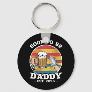 Bald Papa 2025 Erster Papa 2025 Retro Schlüsselanhänger