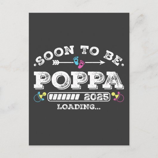 Bald Papa 2025 Wird Geladen Postkarte (Vorderseite)