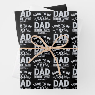 Bald Papa 2026 Schwangerschaftsankündigung wird ge Geschenkpapier Set
