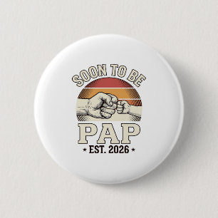 Bald Papa 2026 Vintage Baby Fist Bump Design_ Button