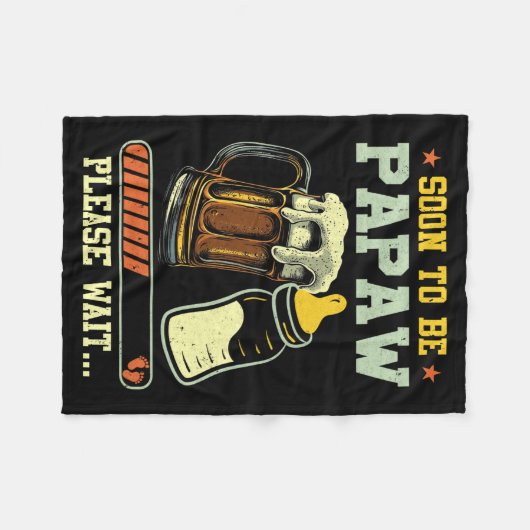 Bald Papa Est 2025 Schwangerschaftsankündigung L Fleecedecke (Vorderseite (Horizontal))