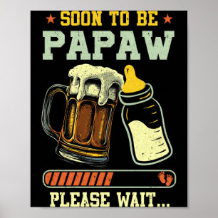 Bald Papa Est 2025 Schwangerschaftsankündigung L Poster