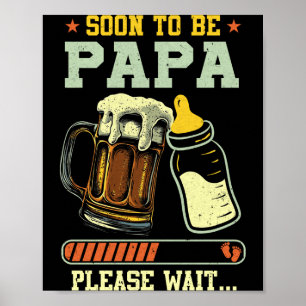 Bald Papa Est 2025 Schwangerschaftsankündigung Lo Poster