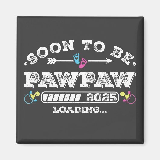Bald Papa Pawpaw 2025 Ladequadrat Magnet (Vorne)