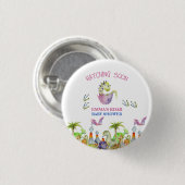 Bald Schlupf brüllt MÄDCHEN Baby-Party Button (Vorne & Hinten)
