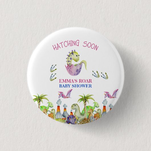 Bald Schlupf brüllt MÄDCHEN Baby-Party Button (Vorderseite)