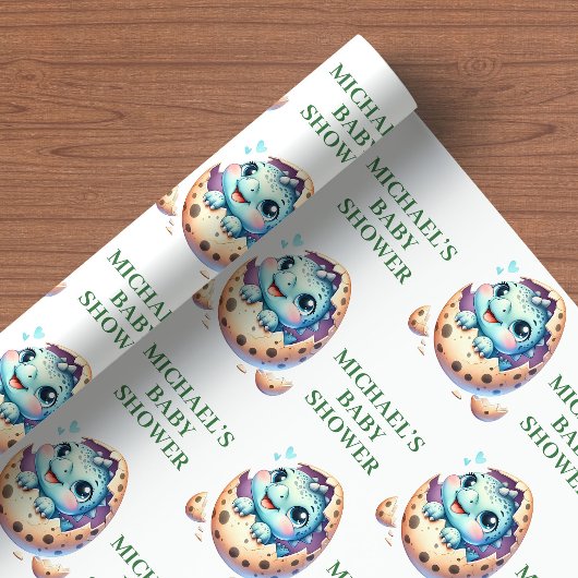 Bald Schlüpfend Baby Dino Süß Duschverpackungspapi Geschenkpapier