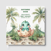 Bald schnuppern Kinderdusche Dinosaurier-Anmeldung Gästebuch (Vorderseite)